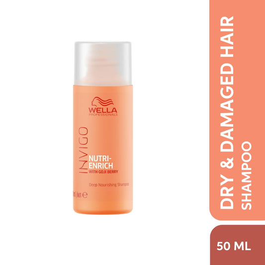 Wella Professionals Invigo Nutri-Enrich Shampoo | Deep Nourishment for Dry, Frizzy & Damaged Hair | 50 ml | With Goji Berry & Vitamin E