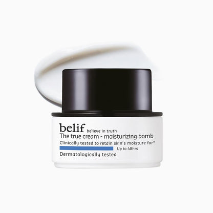 belif The True Cream Moisturizing Bomb 10ml | Intense Face Moisturizer for Dry, Sensitive Skin | 26-Hour Hydration with Panthenol, Oat & Comfrey | Hydrating Cream for Women & Men
