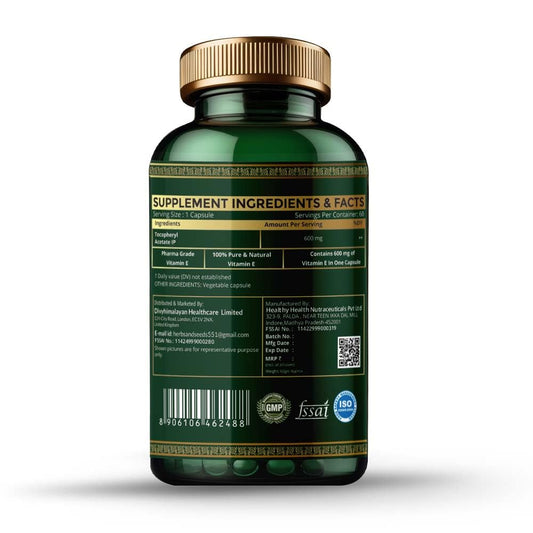 Simply Herbal Vit- E Capsules â€“ 100% Natural Vit- E Supplement with Vit- E â€“ Paraben Free â€“ 60 Capsules