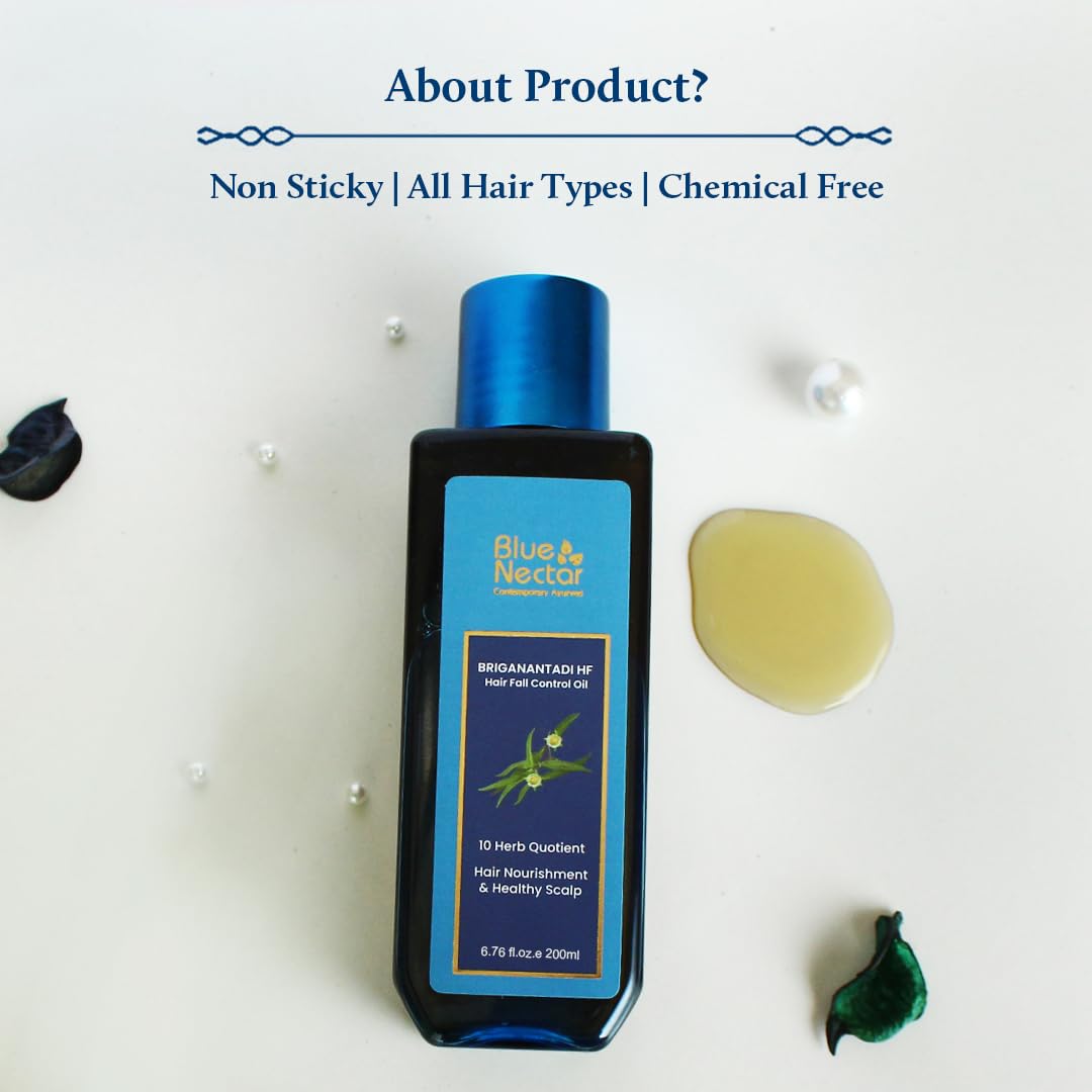 Blue Nectar Anti Frizz Hair Shampoo for Dry & Frizzy Hair | Plant Based Biotin Shampoo for Hair Growth for Women & Men (15 herbs, 200ml)