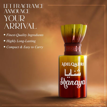 Adilqadri Shanaya Attar for Men & Women | Arabic & French Blend | Chocolate, Amber & Wood Fragrance Notes | Long-Lasting Non-Alcoholic Roll-On Attar | Ideal Gift |5.5ML Pack
