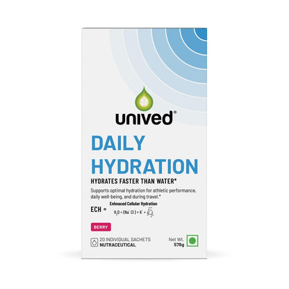 Unived Daily Hydration â€“ Enhanced Cellular Hydration (ECH) with Electrolytes, Supports Athletic Performance, Daily Wellness, and Optimal Fluid Balance â€“ Family-Friendly, 20 Sachets