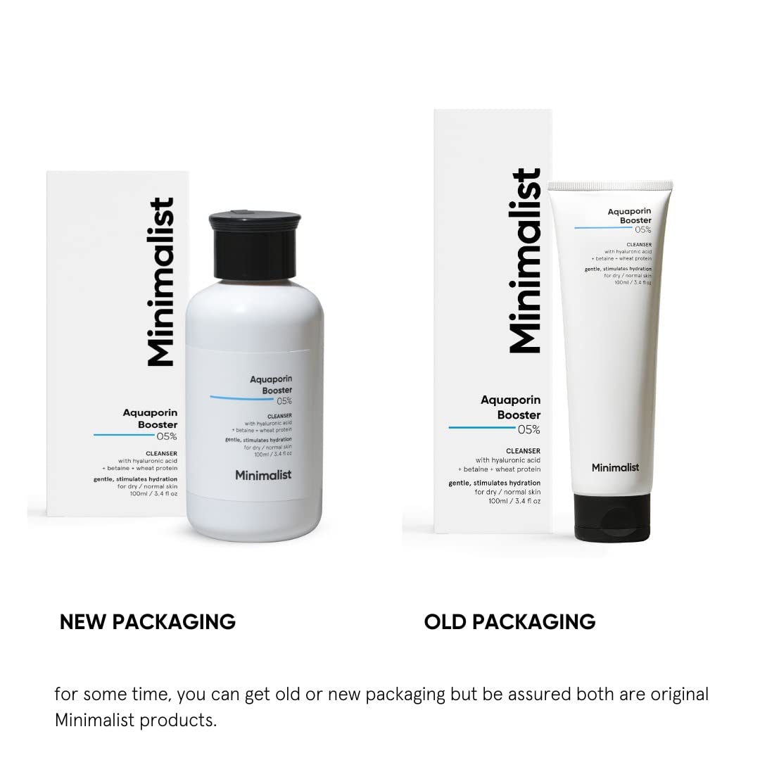 Minimalist 5% Aquaporin Booster | Hydrating Face Wash For Dry Skin with Hyaluronic Acid | Sulphate Free | Non-drying Cleanser | For Women & Men (100 ml)