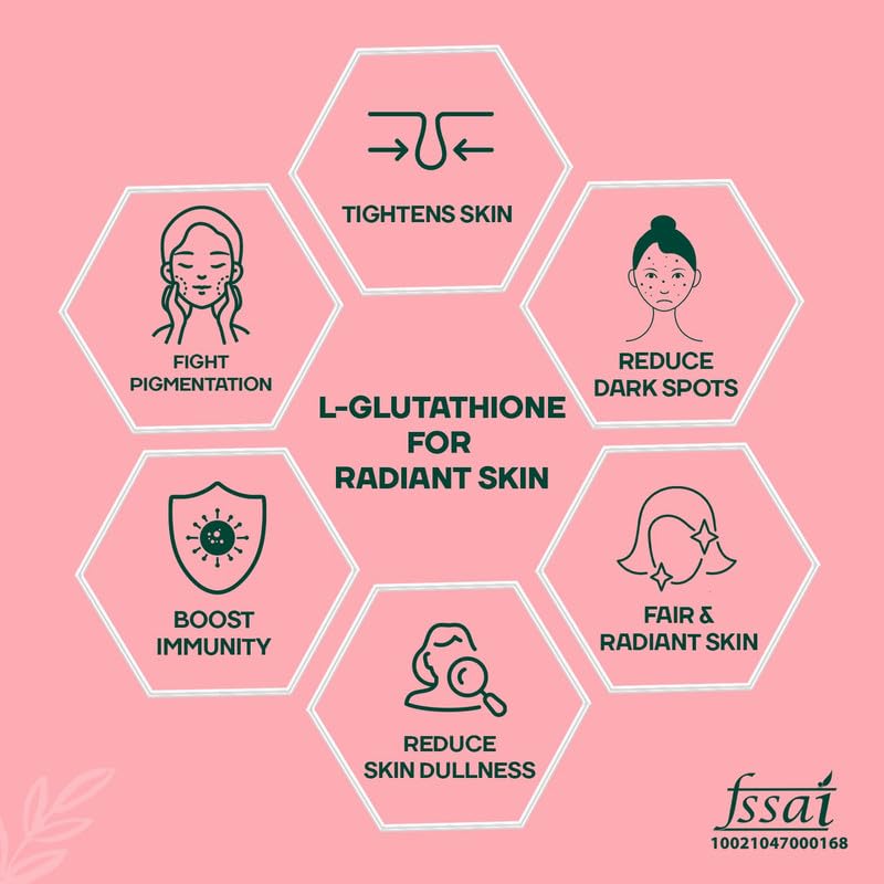 MOUNTAINOR L Glutathione 1000mg For Healthy, Brightening & Radiant Skin (60 Veg Caps) For Men & Women With Vitamin C, Biotin