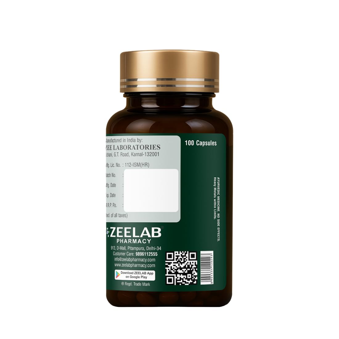 Zeelab Shatavari Capsules 100 Capsules | 500 mg each capsules | Herbal Health Supplement for Women | Made with Organic Shatavari Root