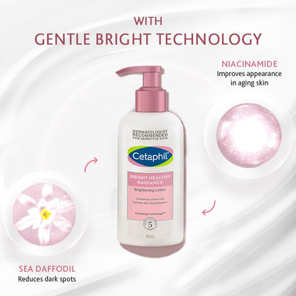 Cetaphil Bright Healthy Radiance Brightening Body Lotion 245ml â€“ Deep Hydration & Even Skin Tone Body Moisturizer with Niacinamide & GentleBright Technology, Lightweight, Non-Greasy, Hydrating & Fragrance-Free Lotion for Sensitive Skin