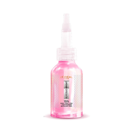 Lâ€™OrÃ©al Paris Glycolic-Bright Anti Dark Spot Exfoliant Peel 15% AHA + BHA + PHA + Niacinamide 25ml | Suitable for Sensitive Skin | Results in 1st use