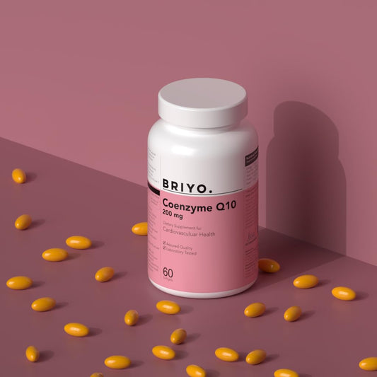 Briyo CoQ10 200 mg Ubiquinone â€“ High Absorption Coenzyme Q10 Supplement for Heart Health, Energy & Antioxidant Support â€“ Naturally Fermented, Gluten-Free â€“ 60 Capsules