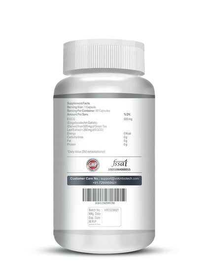 Vokin Biotech EGCG from Green Tea Leaf Extract 500mg EGCG - Antioxidant Support â€“ 90 Capsules