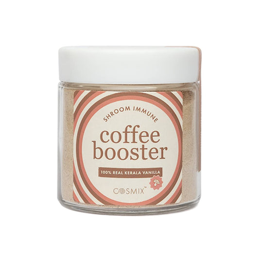 Cosmix Shroom Immune Coffee Booster | Immunity Boosting, Prevent Caffeine Crash | Superfood Blend with Reshi, Chaga & Sliver Ear | No Added Sugar | Vegan| 60g - 40 servings (Real Kerala Vanilla Bean)
