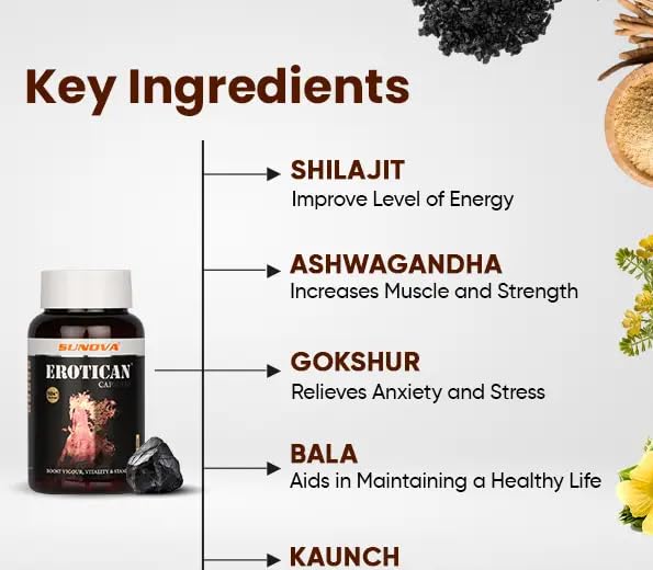 SUNOVA EROTICAN CAPSULES - Multivitamin for strength (60 capsules)