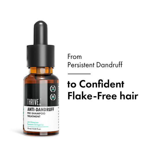 ThriveCo Anti Dandruff Hair Serum Pre-Shampoo Dandruff Treatment for Itchy, Dry & Flaky Scalp | With Octopirox, Pentavitin & Arginine | Reduces Hair Breakage & Strengthens Hair for Men & Women | 10ml
