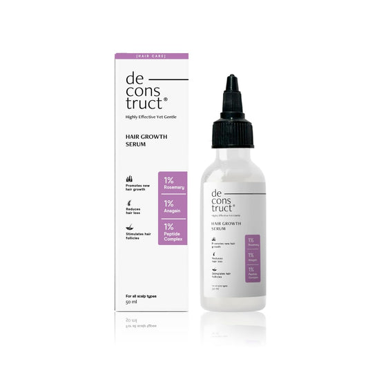 Deconstruct Hair Growth Serum with Rosemary and 1% Anagain + 1% Peptide complex | For Hair Growth & Hair Loss | Water-Based Serum for both Men & Women | 50ml