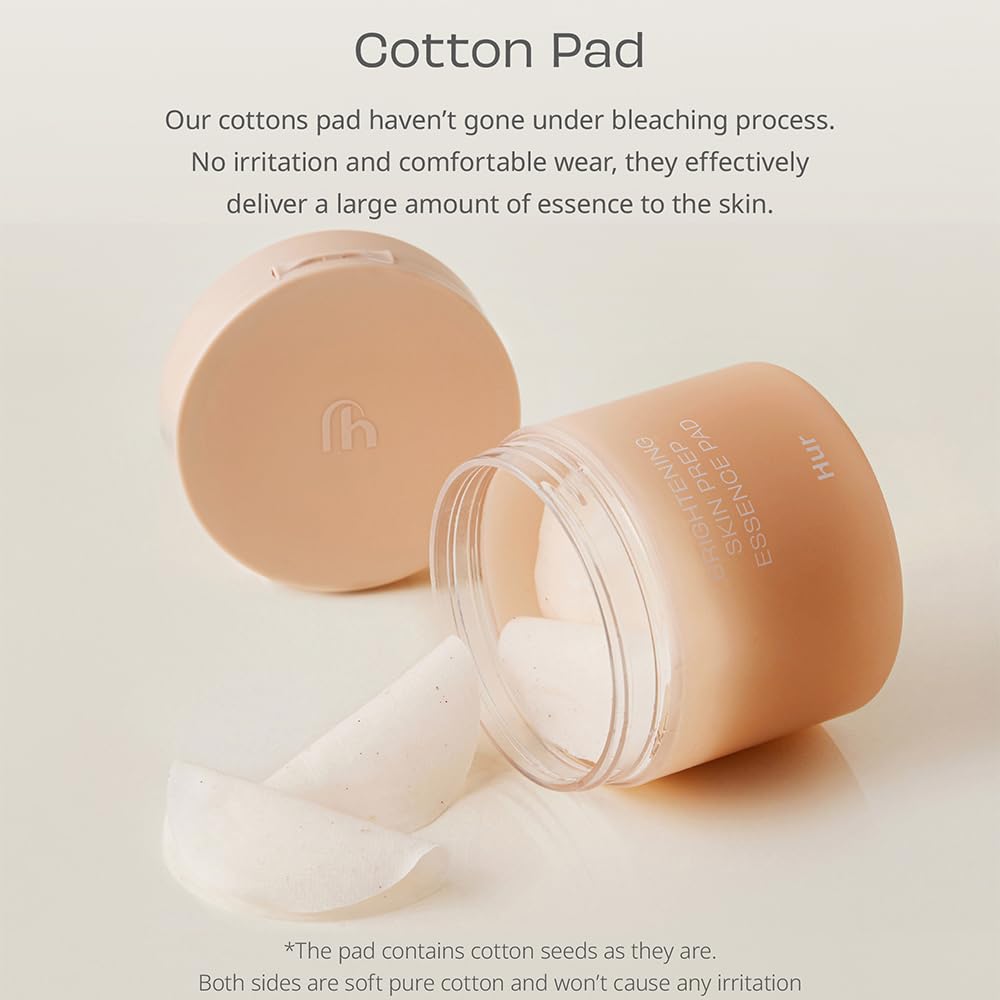 House of Hur Brightening Skin Prep Essence Pad (70 pads) - Brightning, Exfoliating, Hydrating Soft Cotton Essence Pads, Moisture Barrier, Reduce Hyperpigmentation â€“ 140ml
