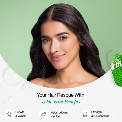 Beautywise HairRescue 30 Capsules| Biotin, Pro Keratin Amino Acids & DHT Blockers | For Hairfall Control & Hair Regrowth | Clinically Tested Ingredients in Dual-Action Capsules | Hair Care Supplement