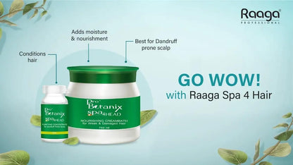 Raaga Professional Unscented Pro Botanix Spa 4 Head | Nourishing and Intensive Creambath | Hair Spa Treatment Cream for Weak and Damaged Hair, Revitalize Your Locks (750 Millilitres)