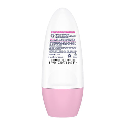 Rexona Fresh Rose Underarm Roll On Deodorant For Women, Antiperspirant With Glycerine, Removes Odour, Keeps Skin Fresh & Clean, Alcohol Free, 50 ml