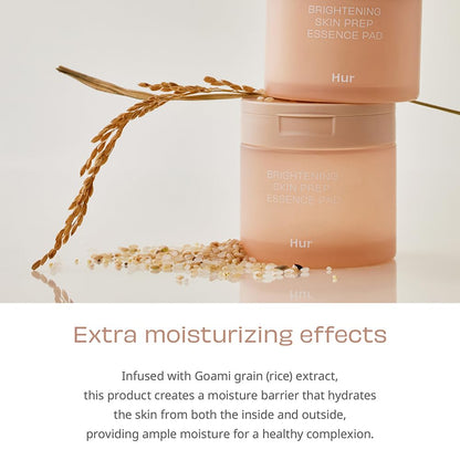 House of Hur Brightening Skin Prep Essence Pad (70 pads) - Brightning, Exfoliating, Hydrating Soft Cotton Essence Pads, Moisture Barrier, Reduce Hyperpigmentation â€“ 140ml