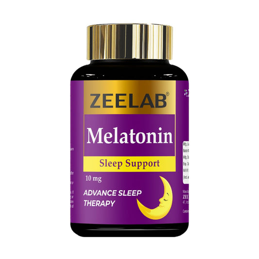 Zeelab Melatonin 10mg Capsules | Sleep Support Supplement for Men & Women | Promotes Relaxation, Restful Sleep & Healthy Sleep Cycle â€“ 60 Capsules