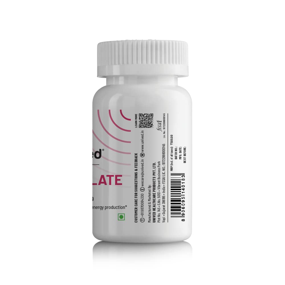 Unived Basics B12+Folate | Vitamin B12 (Methylcobalamin) with 5-MTHF BioAvailable Folate | Essential for Vegan & Vegetarians | 60 Vegan Capsules