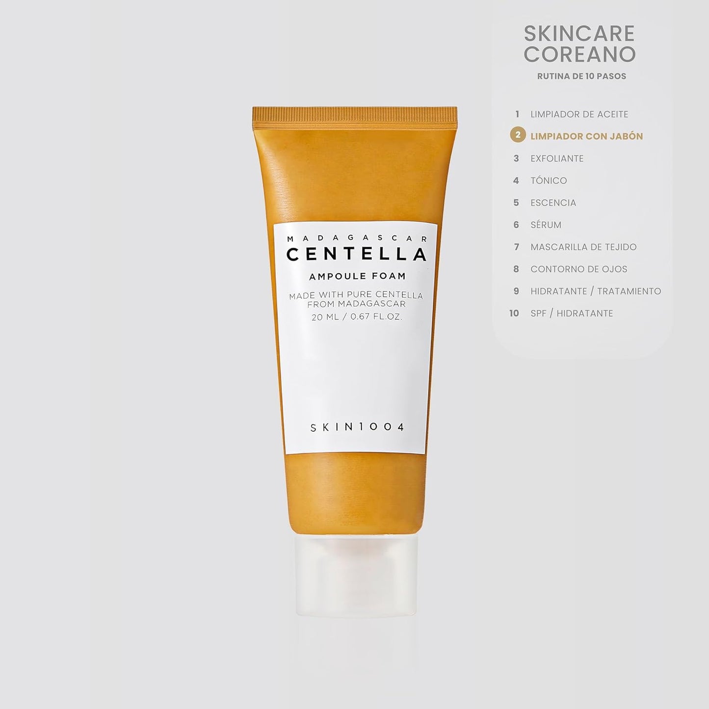 SKIN1004 Madagascar Centella Ampoule Foam Cleanser | Gentle Hydrating Face Wash, 20â€¯ml