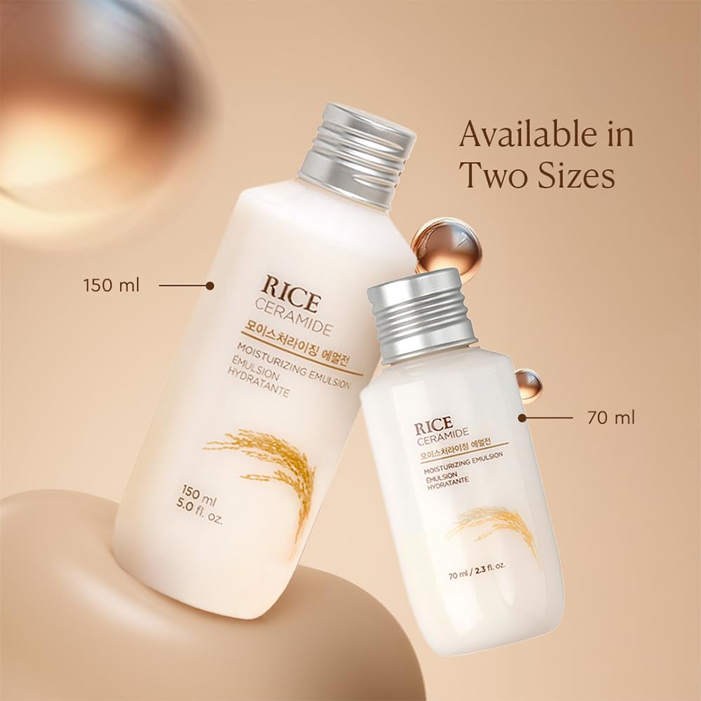 The Face Shop Rice & Ceramide Face Cream 150ml | Barrier Repair Moisturizer for Dry Skin, Intense Hydration & Strengthening | 12Hr Moisture Lock | Korean Skincare