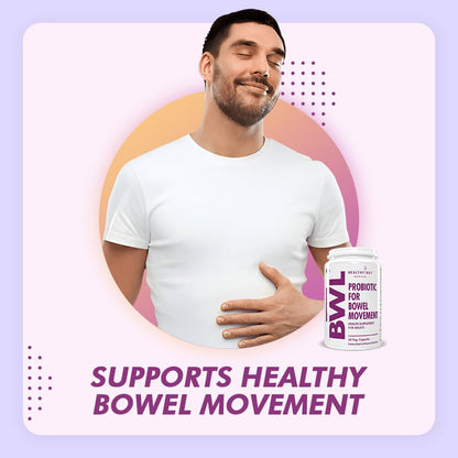 HealthyHey Nutrition BWL - Probiotic For Bowel Movement - 60 Vegetable Capsules