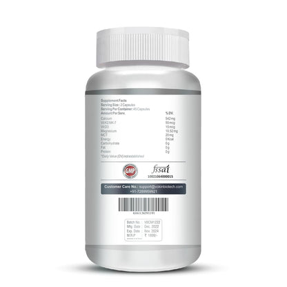 Vokin Biotech Calcium with Magnesium, Vitamin D3 & Vitamin K2- Mk-7 - Support Bone Health- 572mg - (90 Capsule)