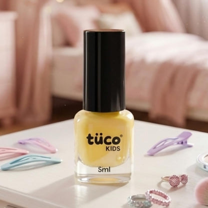 TucoÂ® Kids Water Based Safe Nail Polish for girls | Easy to Peel Off, Non Toxic, Natural & Safe for Kids | Play Safe with Chemical Free Nails for Daughters | Pack of 1x5ml | Yellow