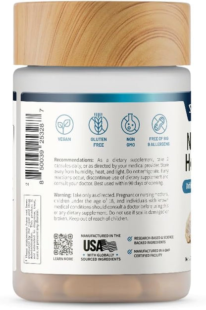 Snap Supplements Nerve Health Support with Lion's Mane, Organic Turmeric & Herbs â€“ Neuropathy Supplement for Mental Clarity, Focus & Healthy Nerve Function* â€“ 60 Capsules