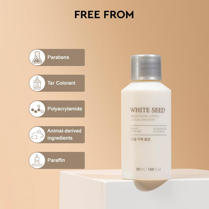The Face Shop White Seed Brightening Face Lotion with Niacinamide & Vitamin B | For Dark Spots, Dullness & Acne Scars| Suitable for Normal, Oily, Dry, Combination Skin | Sulphate & Paraben Free, 50ml