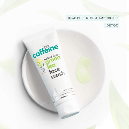 mCaffeine Vitamin C Face Wash for Women with Green Tea & Hyaluronic Acid | Oil Control Face Wash for Oily Skin, Normal Skin & Dry Skin | Natural Detoxifying Face Wash - Rich in Antioxidants | 100ml
