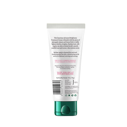 Biotique Face Glo Advance Brightening Fruit Cream | Visibly Flawless Skin | Lightens Skin Tone | 100% Botanical Extracts | Suitable for All Skin Types | 50g