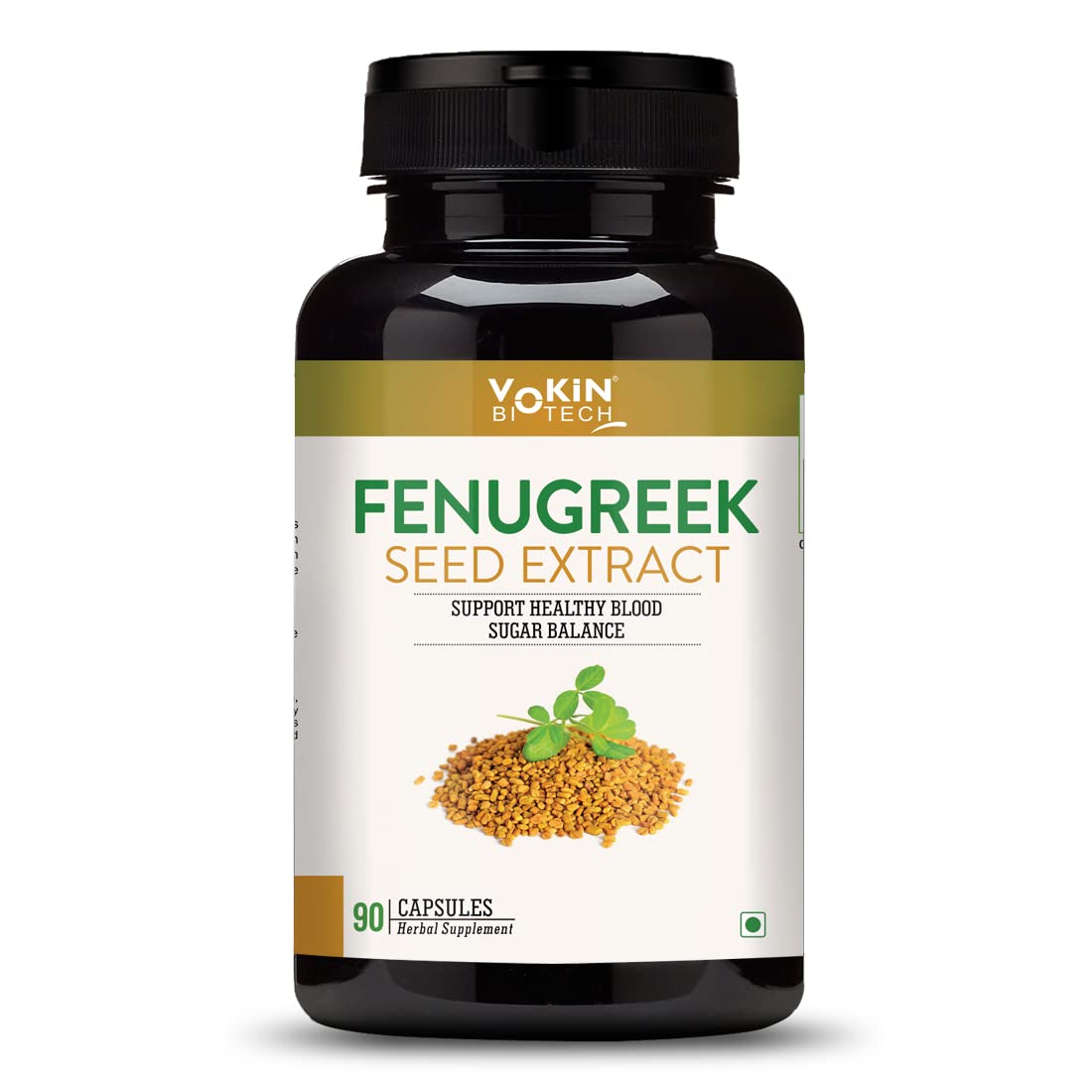 Vokin Biotech 100% Fenugreek Seed Vitamins Capsules for Increased Breast Milk Supply During Breastfeeding and Lactation - 90 Herbal Vegetarian Capsules