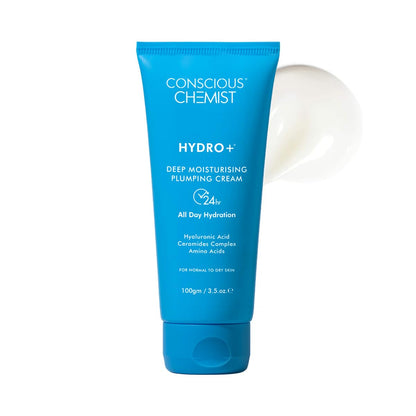 Conscious Chemist Hyaluronic Acid Moisturizer | 100g | Moisturizer for Dry Skin Face, Ceramide Moisturizer, Face Cream for Men & Women, Treat Dull, Dehydrated Skin, For Normal to Dry Skin - Hydro+
