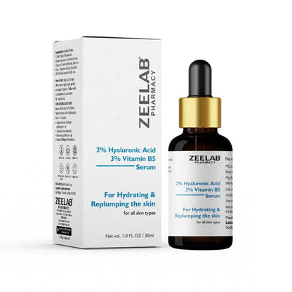 Zeelab 2% Hyaluronic Acid + 3% Vitamin B5 Face Serum â€“ Deep Hydration & Skin Repair â€“ Helps Improve Elasticity, Smoothness & Glow â€“ Lightweight, Non-Greasy Formula â€“ 30ml