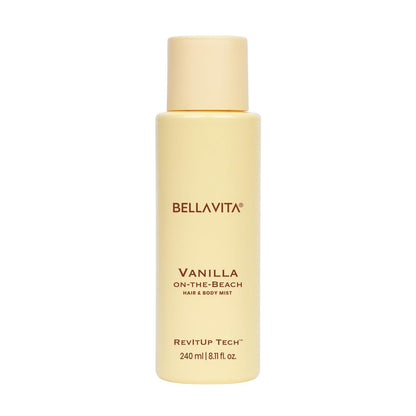 Bellavita Vanilla On-the-Beach | 2 in 1 Hair and Body Mist | 240ml | Long Lasting Premium Body Mist for Woman, Girl | Water based formulation