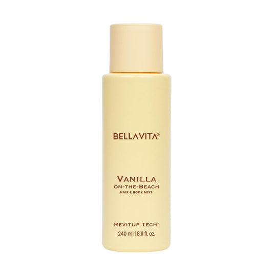 Bellavita Vanilla On-the-Beach | 2 in 1 Hair and Body Mist | 240ml | Long Lasting Premium Body Mist for Woman, Girl | Water based formulation