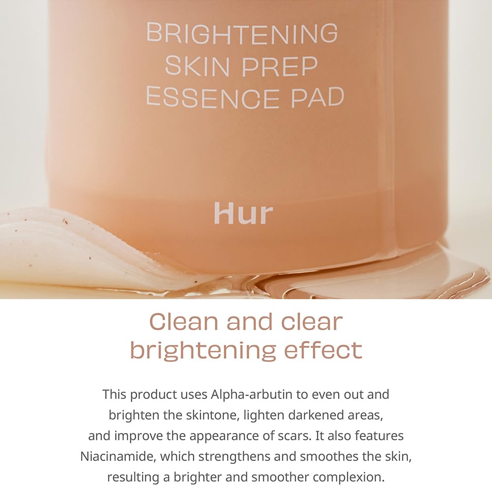 House of Hur Brightening Skin Prep Essence Pad (70 pads) - Brightning, Exfoliating, Hydrating Soft Cotton Essence Pads, Moisture Barrier, Reduce Hyperpigmentation â€“ 140ml
