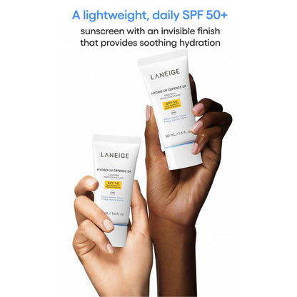 LANEIGE Hydro UV Defense Sunscreen EX SPF 50+ | Broad Spectrum | Moisture Based Sunscreen | Light & Non-Greasy | No White Cast | Soothing Hydration | Suitable for All Skin | For Men & Women