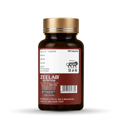 Zeelab Ashwagandha 100 Capsules | Pure Herbs, Immunity and Stamina Booster Capsules | Support Strength & Energy | Stress Relief Supplements For Men & Women