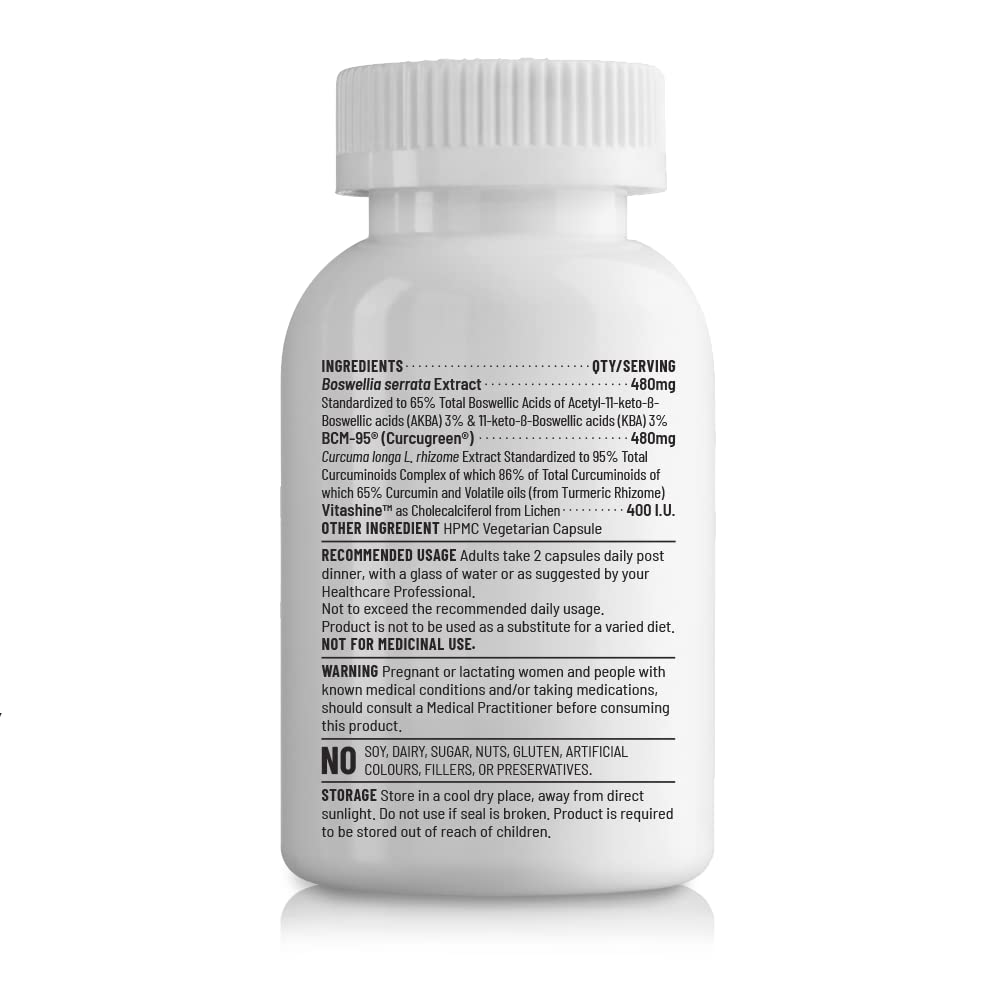 Unived Colox, For Exercise-Induced Inflammation, Injury, & Rehab | Pain Relief, Supports Muscle & Tissue Strengthening, Joint Support | Boswellia, BCM-95Â® Curcumin, D3| 60 Capsules, 1 month Supply