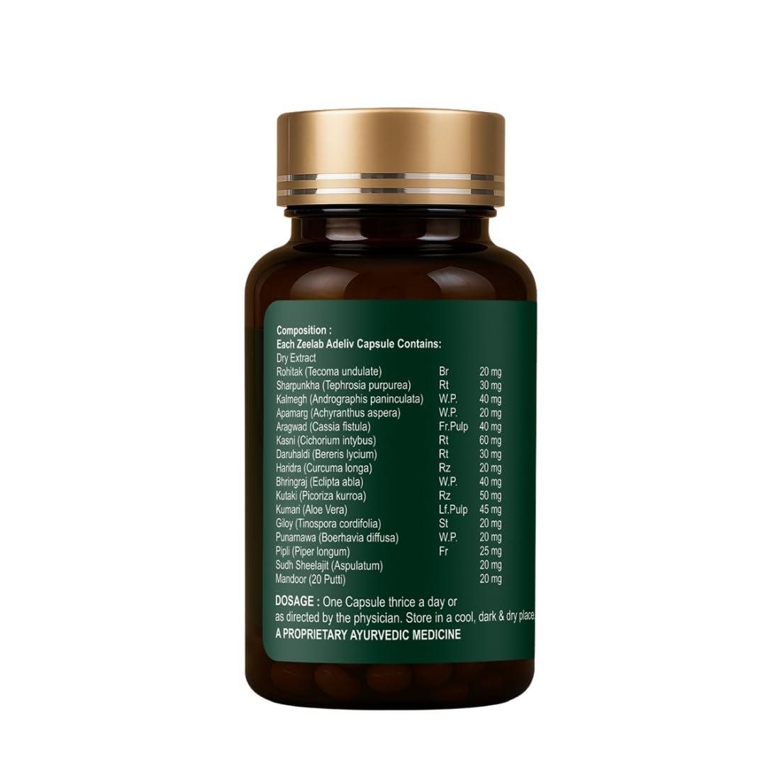 Zeelab Adeliv Liver Cleanse Capsules | Ayurvedic Medicine for Liver Detox and Cleansing (100 Capsules)