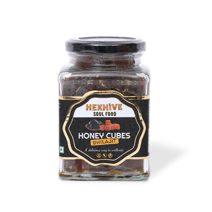 Hexhive Shilajit Honey Cubes | Natural Energy & Stamina Support | Pure Honey Infused with Shilajit | No Added Sugar | Ready-to-Use Cubes for Tea, Coffee & Warm Water | Wellness Snack | 300g