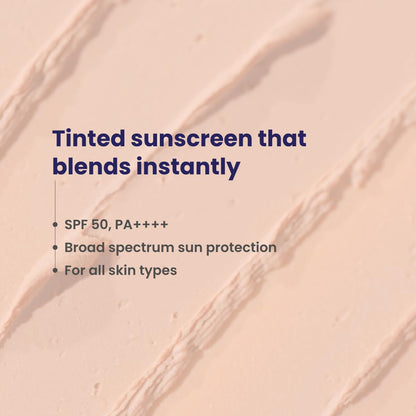 RE' EQUIL Sheer Zinc Tinted Sunscreen, 100% Mineral-Based Sunscreen UVA, UBV, & IR Protection, Water Resistant With SPF 50 PA+++ For All Skin Types, 50g