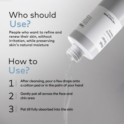 The Face Shop Alltimate PHA Toner, 200ml | Gentle Exfoliation & Smooth Skin | Hydrating Toner for Sensitive Skin | Korean Skincare