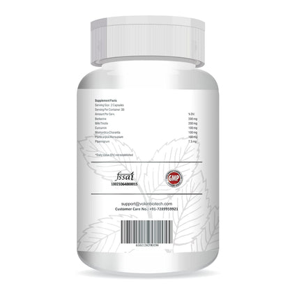 Vokin Biotech Herbal Insulux Plus For Endocrine Health and Sugar Control Berberine 200 mg and Milk Thistle 200 mg Manages Blood Sugar Levels I For Both Men & Women (60 Capsules)