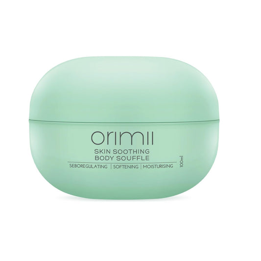 Orimii Skin Soothing Body Souffle for Sensitive Skin | Lightweight & Non Sticky Cream Soft, Supple & Itch Free Skin | Enriched with Calming Bisabolol | For Pregnancy & Breasfeeding Safe (100ml)