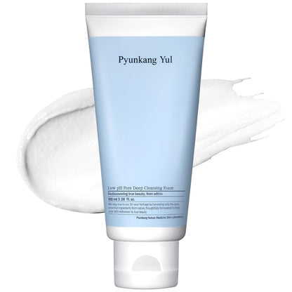 [PKY] Pyunkang Yul Low pH Pore Deep Cleansing Foam â€“ Korean Face Cleanser with Diatomite, Tea Tree & Centella, Soothes & Deeply Cleanses, Gentle Makeup Remover (100ml)