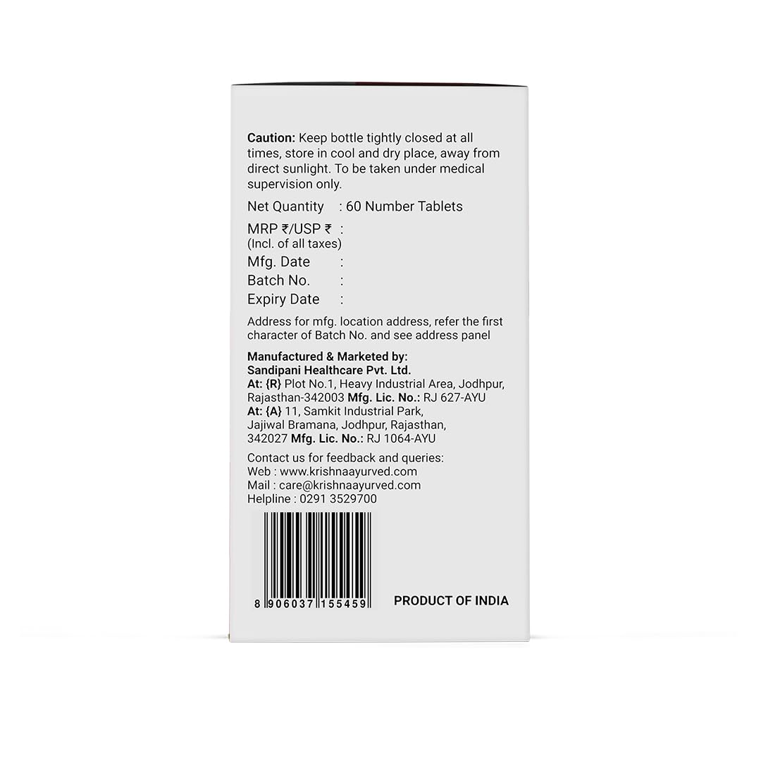 Krishna's Thyro Balance Tablets â€“ Herbal & Non-GMO Formula - 60 Tablet (Pack of 1)